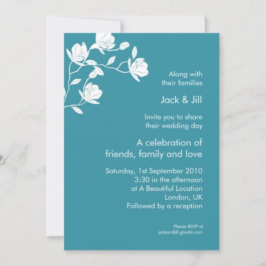 Klim hoog (wit op blauwgroen) 5x7 kaart (Voorkant)