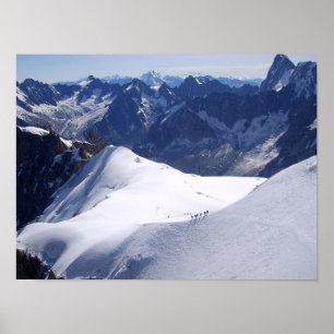 Klim in massieve Mont Blanc, Chamonix, Frankrijk Poster