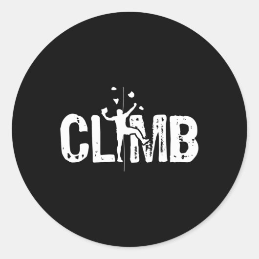 Klim klimmende wandklimmer van Bouldering Ronde Sticker (Voorkant)