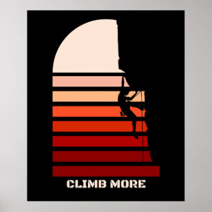 Klim Meer Retro Vintage Rotsklimmen Citaat Poster