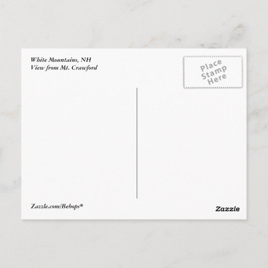 Klim Mt. Crawford Briefkaart (Achterkant)