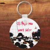 klim nu werk later sleutelhanger (Voorkant)