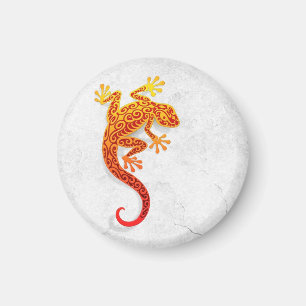 Klim op een witte muur met Red Gecko Magneet