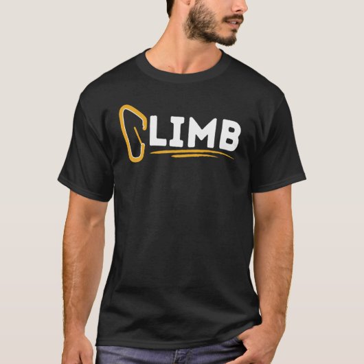 Klim Rock Climber Karabijnhaak Klimmen Bergen Mo T-shirt (Voorkant)