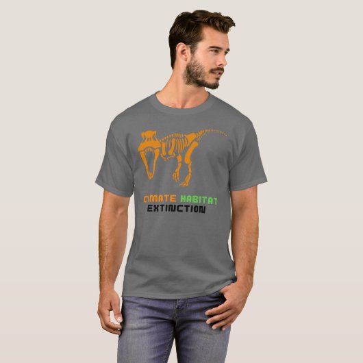 Klimaat habitat uitsterven dinosauriër T-Rex T-shirt (Voorkant volledig)