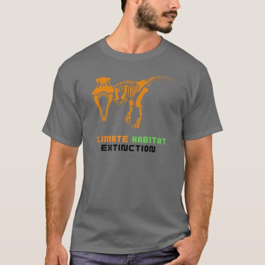 Klimaat habitat uitsterven dinosauriër T-Rex T-shirt (Voorkant)