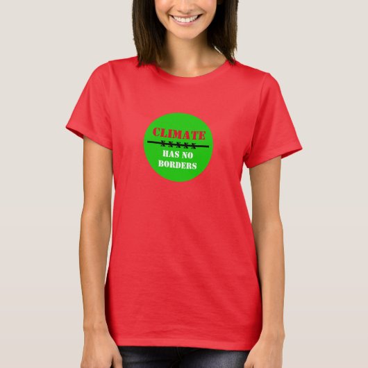 Klimaat heeft GEEN GRENZEN - Save Planet / Act Now T-shirt (Voorkant)
