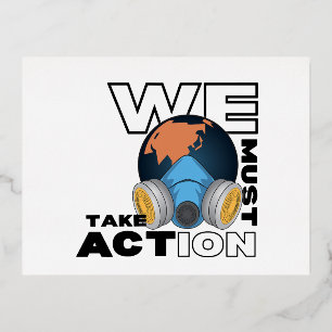 Klimaatactie moeten we actie ondernemen folie feestdagen briefkaart