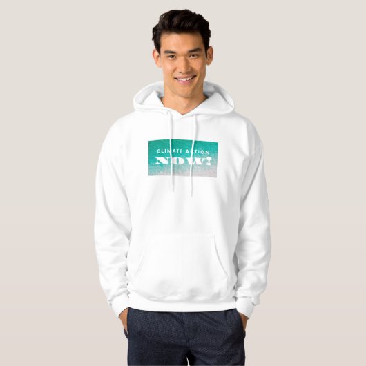 Klimaatactie nu een heide hoodie (Voorkant volledig)