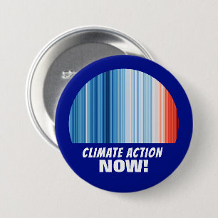 Klimaatactie nu Global Warming Stripes Collosal Ronde Button 7,6 Cm