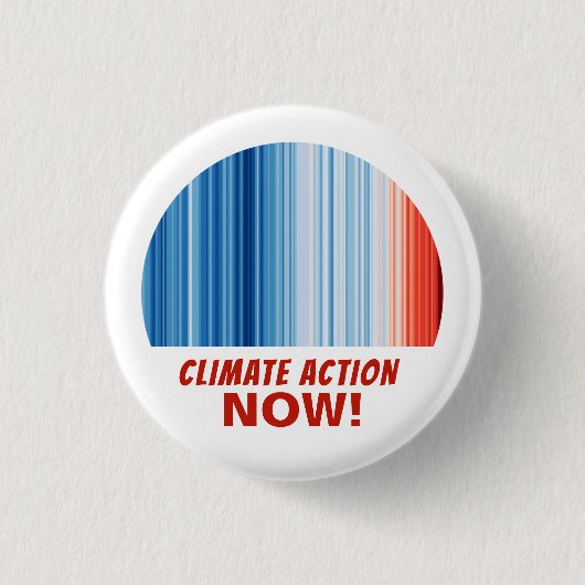 Klimaatactie nu! Opwarmingsstrips Ronde Button 3,2 Cm (Voorkant)