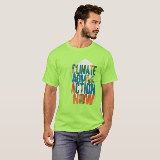 Klimaatactie nu t-shirt (Voorkant volledig)