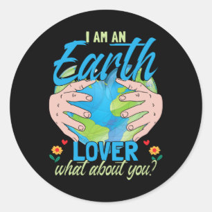Klimaatactivist Dag op Aarde Ik ben een aardbol Ronde Sticker