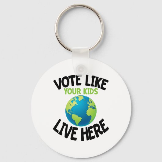 Klimaatactivist Shirt op Aardodag Ouder kind Sleutelhanger (Voorkant)