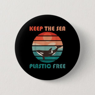 Klimaatbescherming Walvis Milieubescherming Ronde Button 5,7 Cm