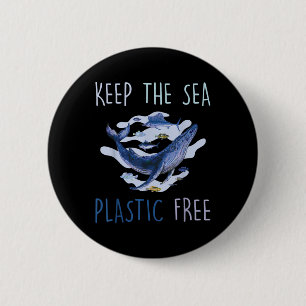 Klimaatbescherming Walvis Milieubescherming Ronde Button 5,7 Cm