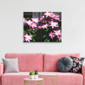 Klimaatbloemen van Clematis Paarse lentevloeren Canvas Afdruk (Insitu (Woonkamer))