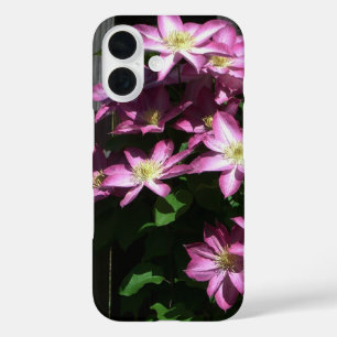 Klimaatbloemen van Clematis Paarse lentevloeren iPhone 16 Hoesje