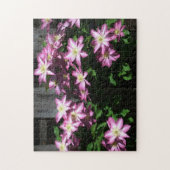 Klimaatbloemen van Clematis Paarse lentevloeren Legpuzzel (Verticaal)