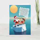 Klimaatcrisis op de Noordpool Grappige Kerst Kaart (Voorkant)