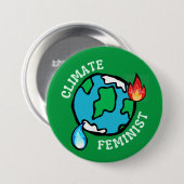 Klimaatfeministische Button (groen) (Voorkant /achterkant)