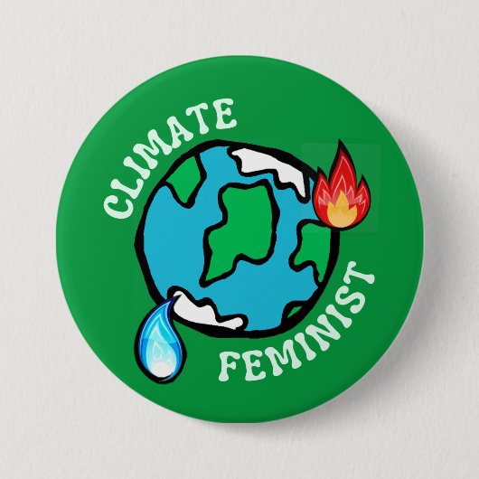 Klimaatfeministische Button (groen) (Voorkant)
