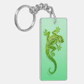 Klimaatgroene Gecko Sleutelhanger (Voorkant Links)