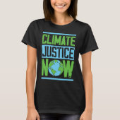 Klimaatjustitie Nu milieuactivist Aarde D T-shirt (Voorkant)