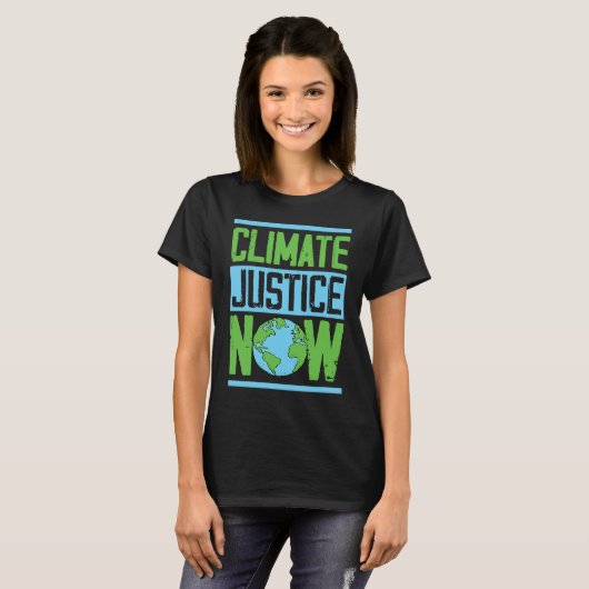 Klimaatjustitie Nu milieuactivist Aarde D T-shirt (Voorkant volledig)