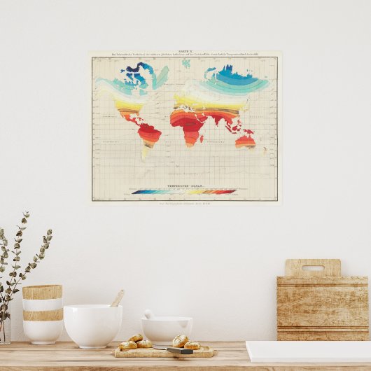 klimaatkaart poster (Keuken)