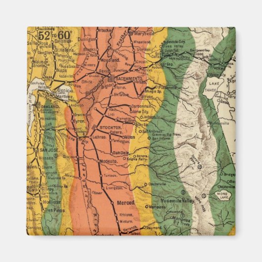 Klimaatkaart van Californië Magneet (Voorkant)