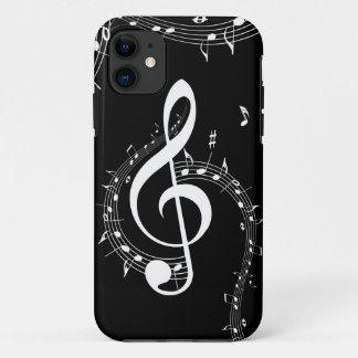Klimaatmuziek van G Clef White op zwart Case-Mate iPhone Case
