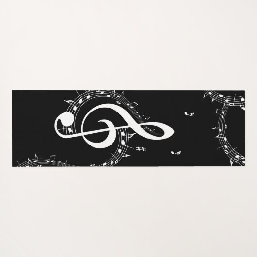 Klimaatmuziekkanaal G Clef Black Dubbelzijdig Yoga Yogamat (Achterkant (horizontaal))