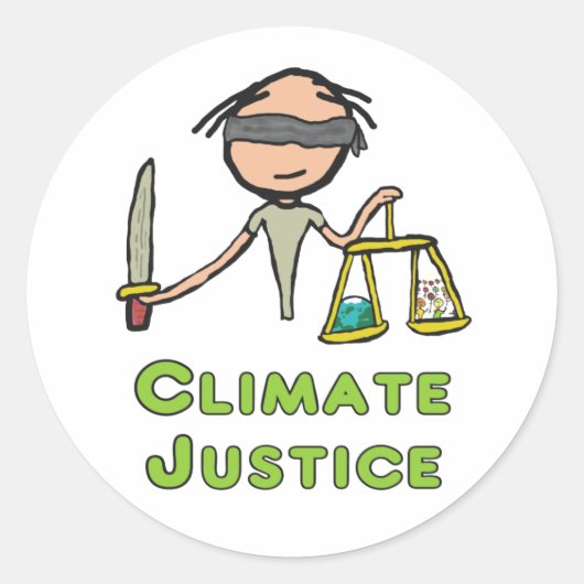 Klimaatrechtvaardigheid Ronde Sticker (Voorkant)