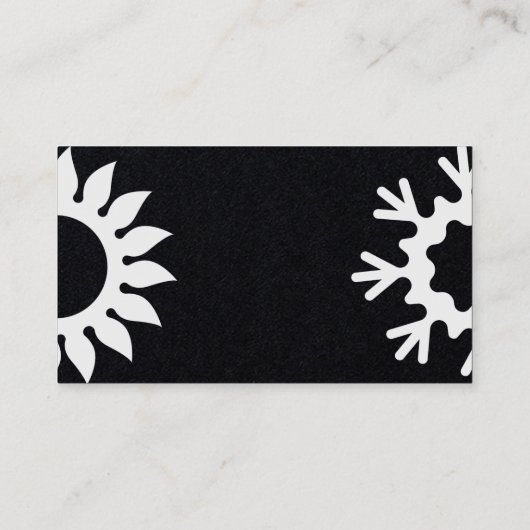 Klimaatregelingspijlen zon en sneeuwvlokken visitekaartje (Achterkant)