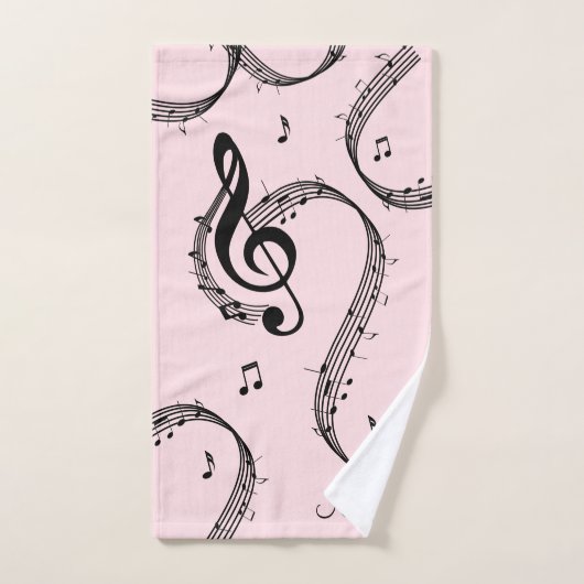 Klimaatroze G Clef Music Pink Bad Handdoek (Handdoek)