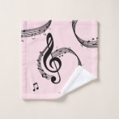 Klimaatroze G Clef Music Pink Bad Handdoek (Wasdoekje)