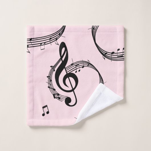Klimaatroze G Clef Music Pink Bad Handdoek (Wasdoekje)
