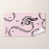 Klimaatroze G Clef Music Pink Bad Handdoek (Handdoek)