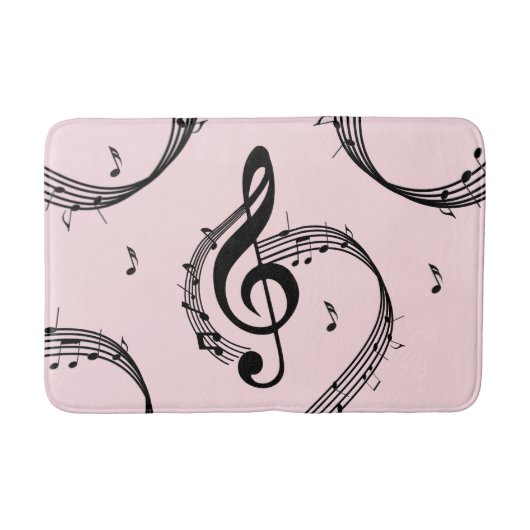 Klimaatroze G Clef Music Pink Badmat (Voorkant)