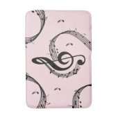 Klimaatroze G Clef Music Pink Badmat (Voorkant Verticaal)