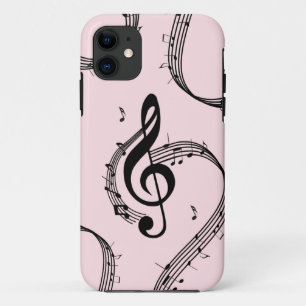 Klimaatroze G Clef Music Pink Case-Mate iPhone Case