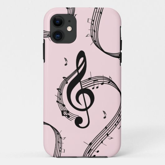 Klimaatroze G Clef Music Pink Case-Mate iPhone Case (Achterkant)