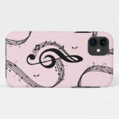 Klimaatroze G Clef Music Pink Case-Mate iPhone Case (Achterkant (horizontaal))