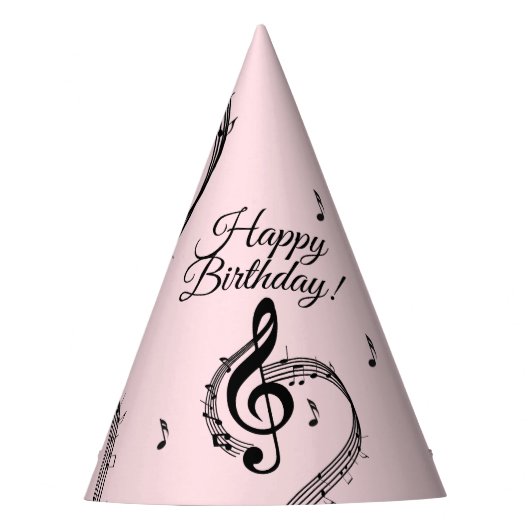 Klimaatroze G Clef Music Pink Feesthoedjes (Voorkant)