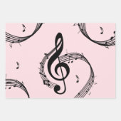 Klimaatroze G Clef Music Pink Inpakpapier Vel (Voorkant)