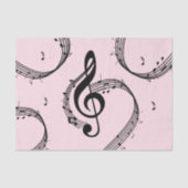 Klimaatroze G Clef Music Pink Tissuepapier (Voorkant)