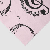 Klimaatroze G Clef Music Pink Tissuepapier (Detail)