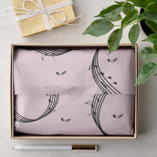 Klimaatroze G Clef Music Pink Tissuepapier (Geschenk)