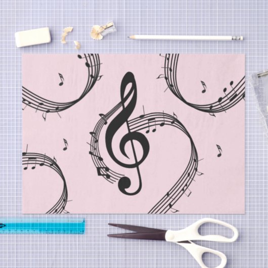 Klimaatroze G Clef Music Pink Tissuepapier (Craft)